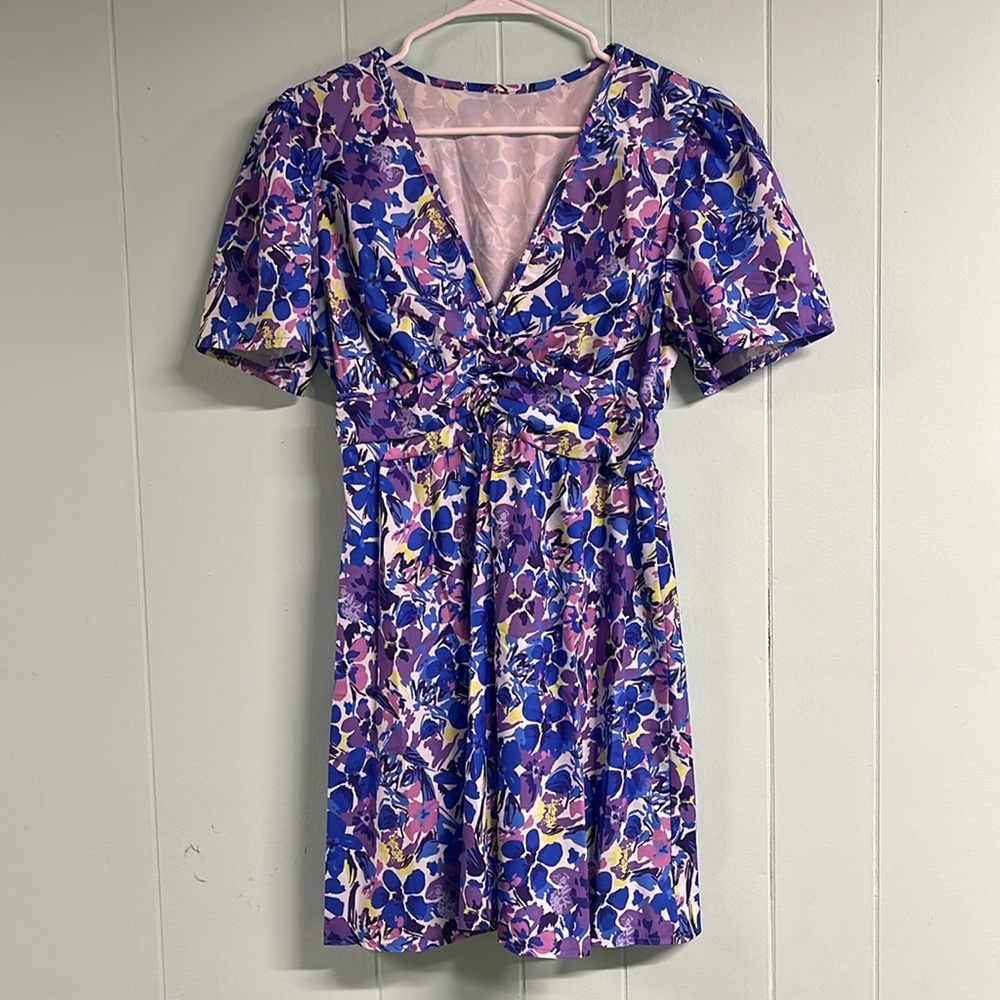 Purple and blue floral dress